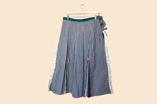 two-tone pleated skirt